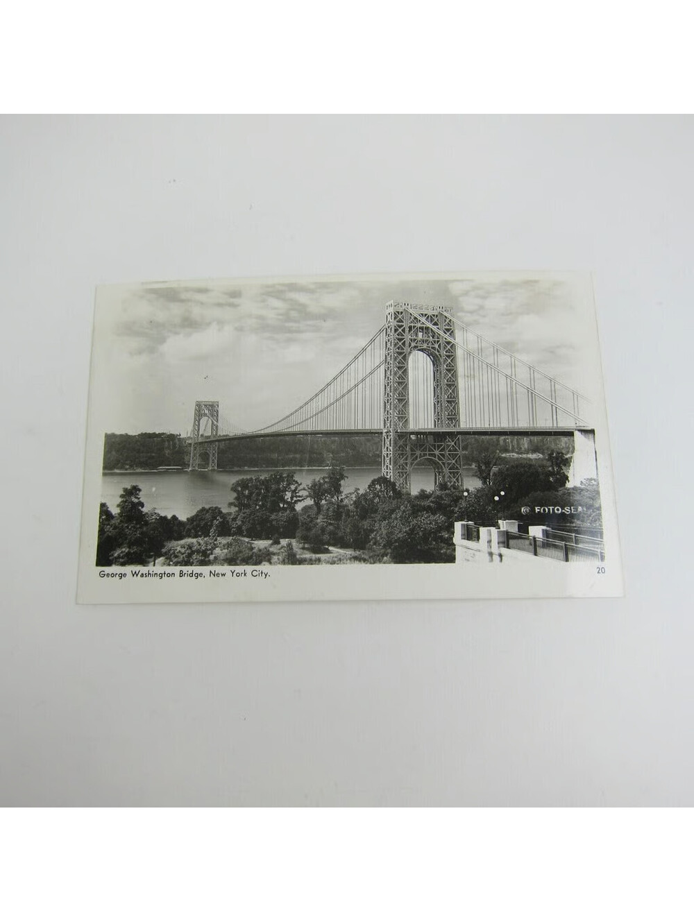 Real Photo Postcard RPPC New York City George Washington Bridge Vintage RARE